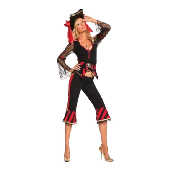 Vtg Elegant Moments Treasure Hunter Temptress Pirate Halloween Costume Sz M - Picture 1 of 11
